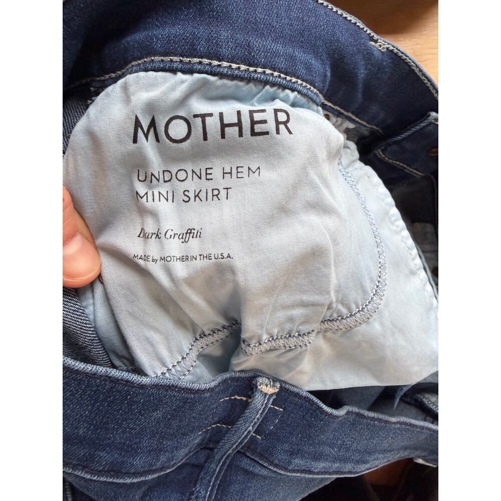 Mother undone hem denim mini skirt - Picture 6 of 8
